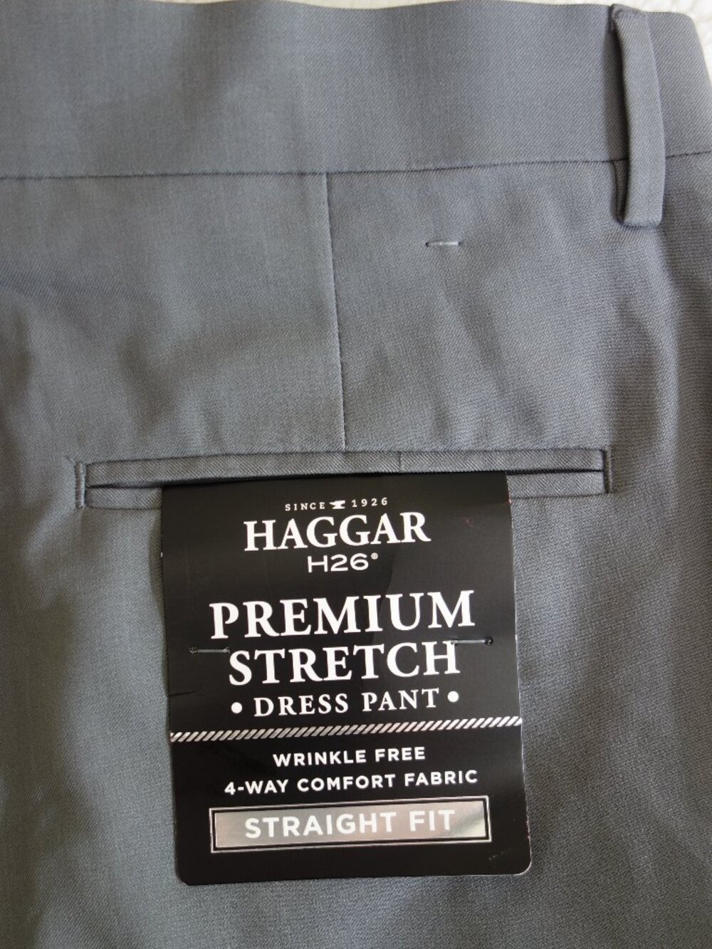 NWT HAGGAR H26 Straight Fit Premium Stretch Dress Pants – Gray – 38x30